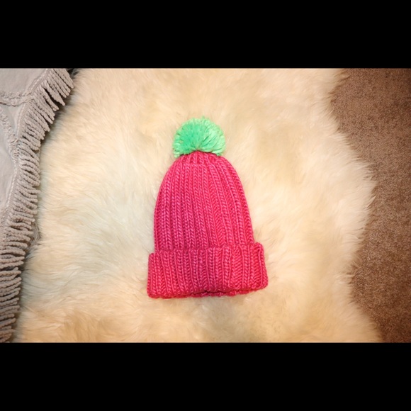 Watermelon pink and green beanie! - Picture 2 of 2